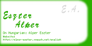 eszter alper business card